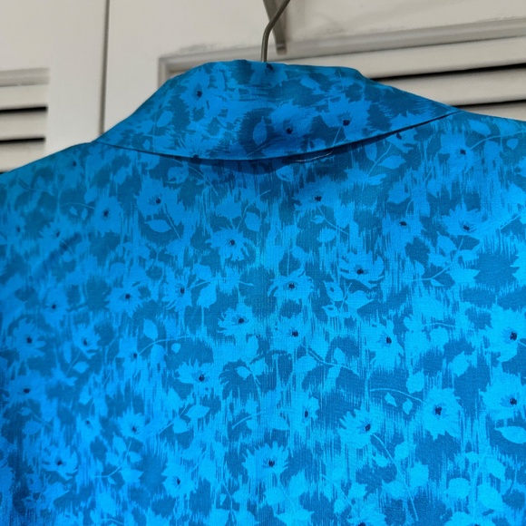 Vintage 1950s Cotton Blouse Sportkraft Cropped with Tie and Button Closure - Picture 9 of 15